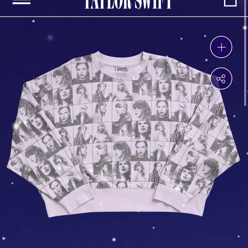 Taylor Swift Lavender Eras Crop Sweatshirt (L)